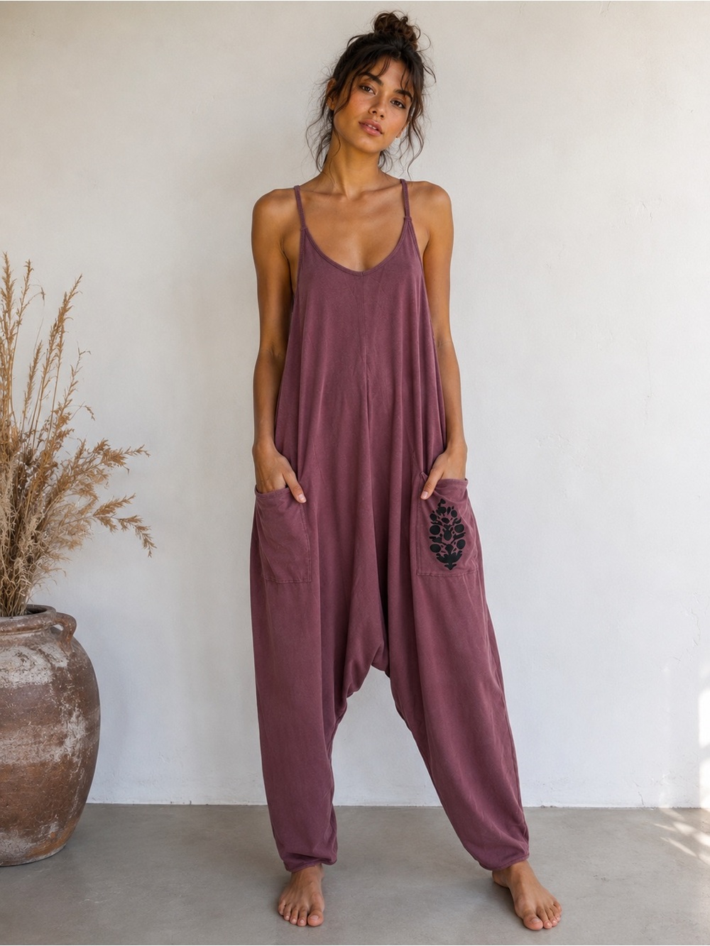 Free People Movement Rare Big Logo Hot Shot Onesie Jumpsuit Mauve